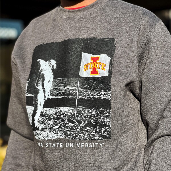 Duck Company I-State Moon Landing Gray Crewneck